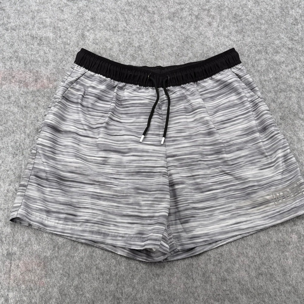 Barstool Sports Mens Grey Space Dye Athletic Shorts Black Large